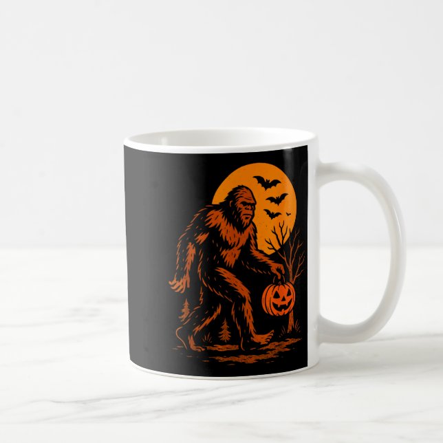 Taza De Café Bigfoot Halloween Sasquatch Jack O Lantern  (Derecha)