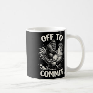 Taza De Café Bigfoot montando pollo para cometer divertido Sasq
