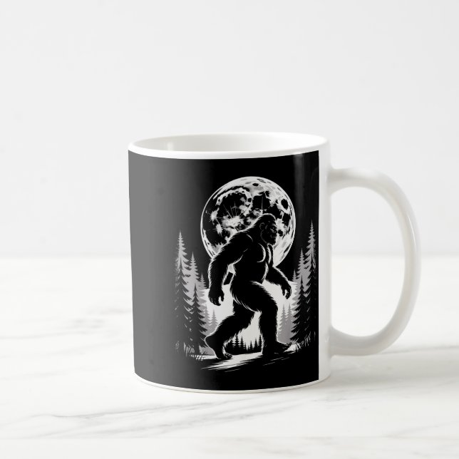 Taza De Café Bigfoot Moonlight Sasquatch Forest Cryptid Outdoor (Derecha)