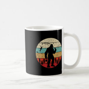 Taza De Café Bigfoot Pesca Divertido Pescador Retro Sasquatch P