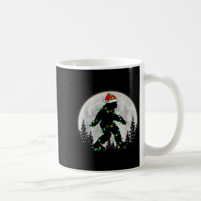 Taza De Café Bigfoot Santa Christmas Tree Lights Funny Xmas Sas (Derecha)