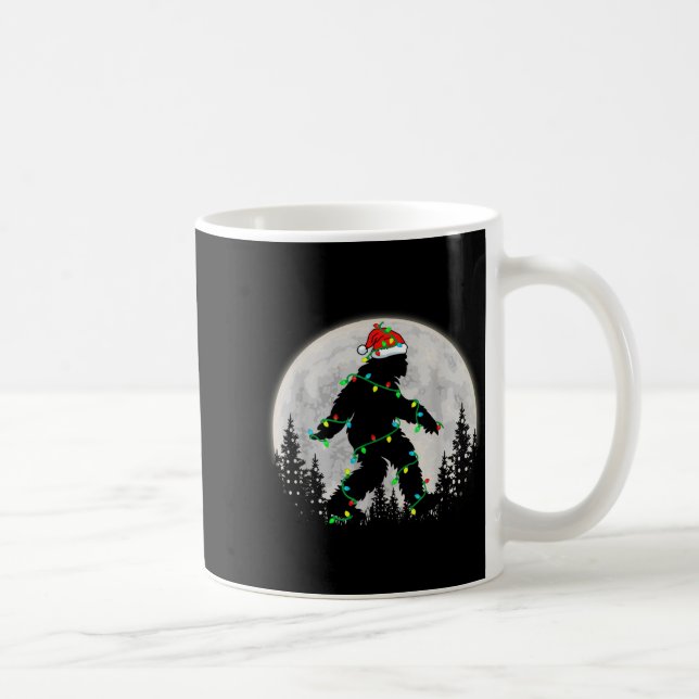 Taza De Café Bigfoot Santa Christmas Tree Lights Funny Xmas Sas (Derecha)