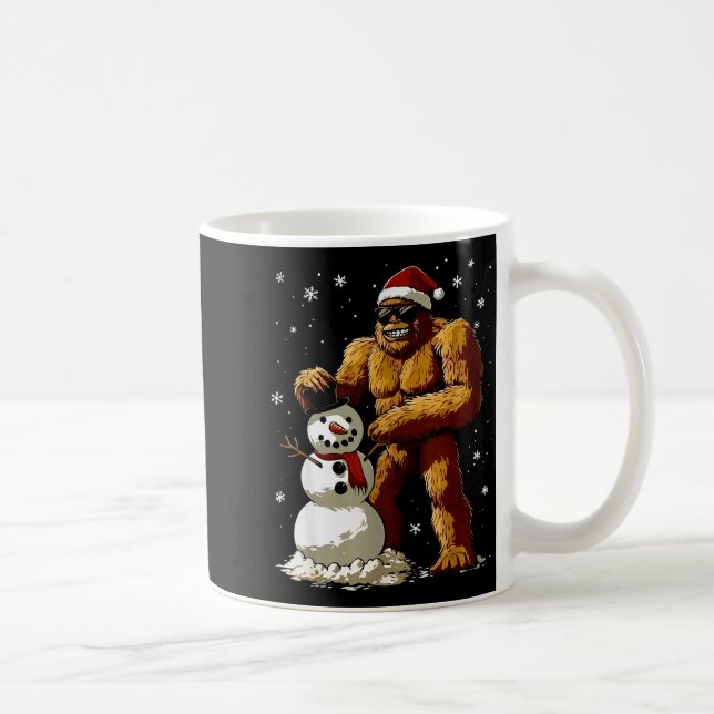 Taza De Café Bigfoot Santa Snowman Kids Boys Men Xmas Christmas (Derecha)