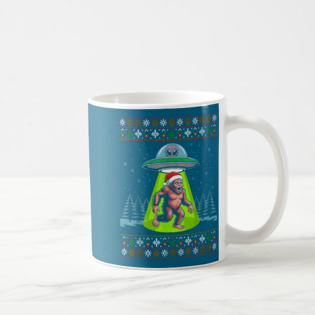 Taza De Café Bigfoot Santa Ufo Sasquatch Funny Ugly Christmas S (Derecha)