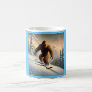 Taza De Café Bigfoot Snowboarding