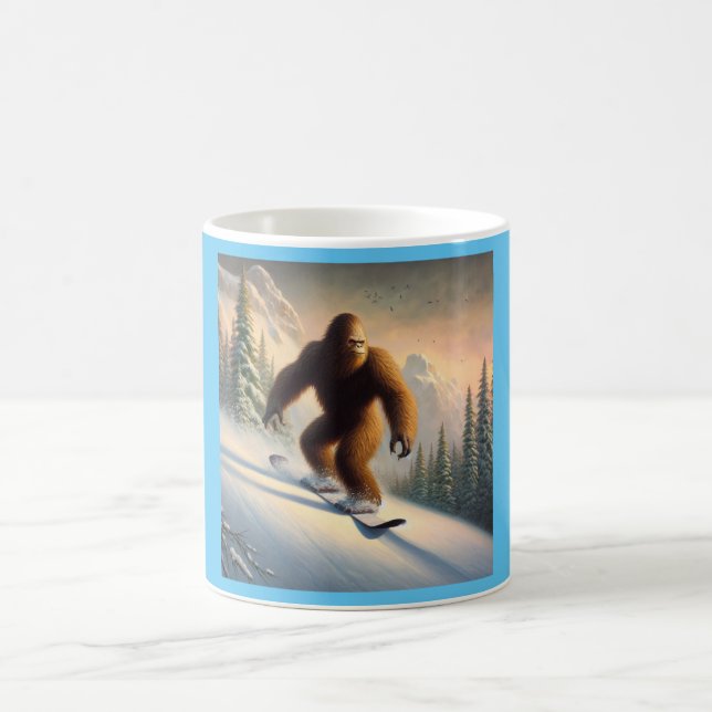 Taza De Café Bigfoot Snowboarding (Centro)