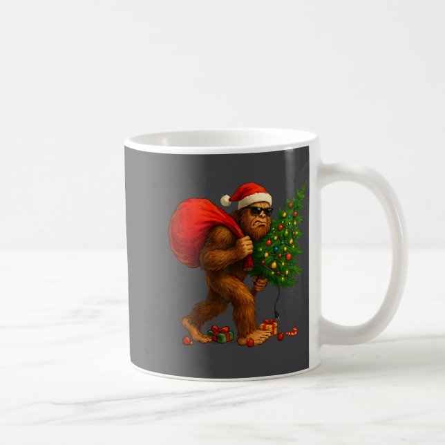 Taza De Café Bigfoot Stealing Christmas Tree Lights Xmas Boys M (Derecha)