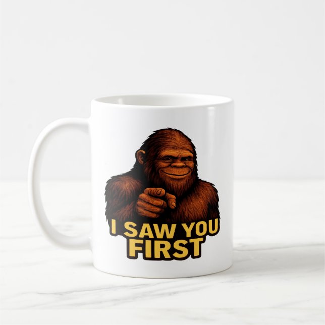 Taza De Café Bigfoot Te Vi Primero (Izquierda)