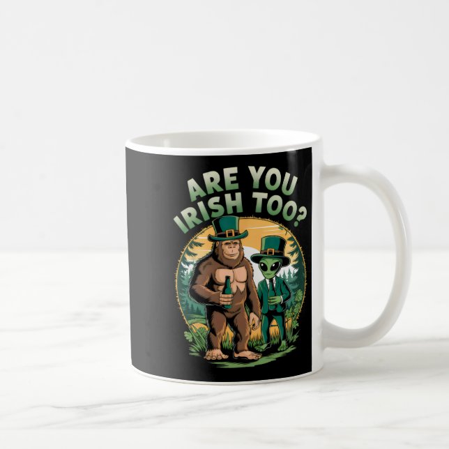 Taza De Café Bigfoot Y Alien Beer Funny St Patricks (Derecha)