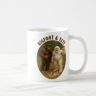 Taza De Café Bigfoot y amigo Vlog Meme divertido selfie de send