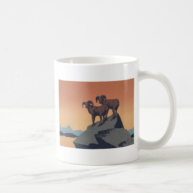 Taza De Café Bighorn Oveja Estadounidense Vida Silvestre Occide (Derecha)