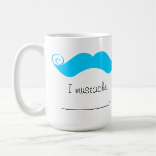 Taza De Café Bigote azul personalizado Stache del manillar