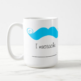 Taza De Café Bigote azul personalizado Stache del manillar