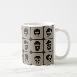 Taza De Café bigote, barba y peinado