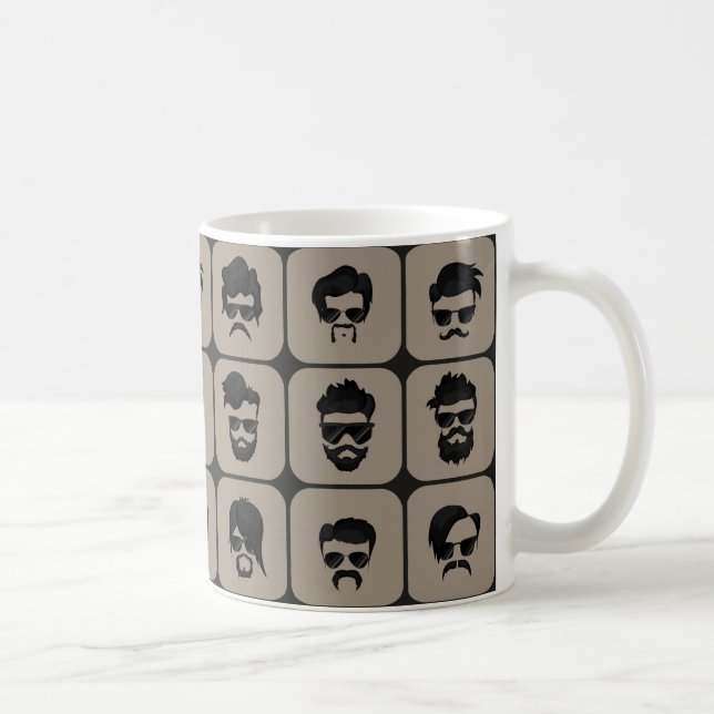Taza De Café bigote, barba y peinado (Derecha)