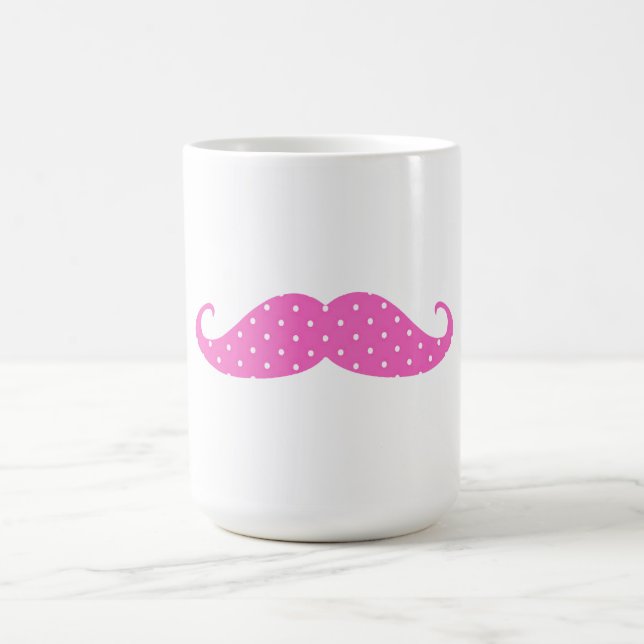 Taza De Café Bigote femenino de los lunares de las rosas (Centro)