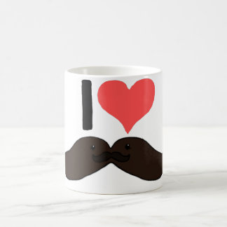 Taza De Café Bigote lindo del corazón I