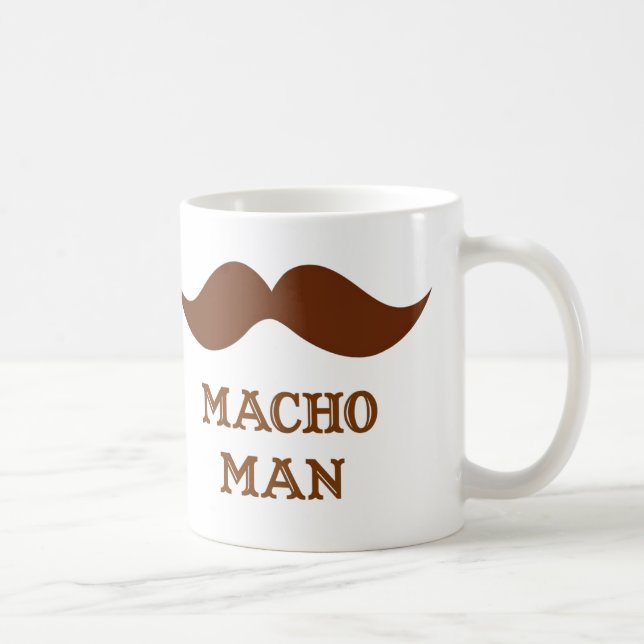 Taza De Café Bigote machista divertido del hombre (Derecha)