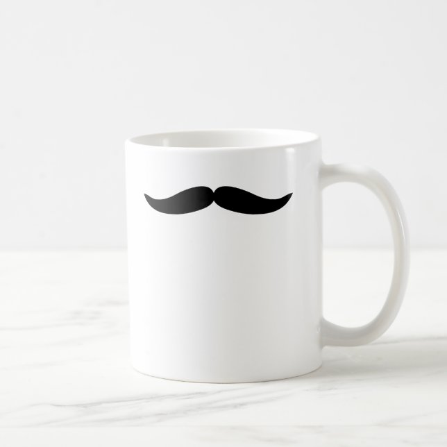 Taza De Café Bigote o bigote negro divertido (Derecha)