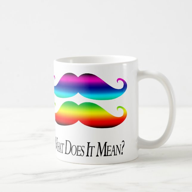 Taza De Café Bigotes del Doble-Arco iris (Derecha)