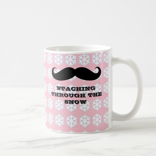 Taza De Café Bigotes divertidos de Navidad del día de fiesta (Derecha)
