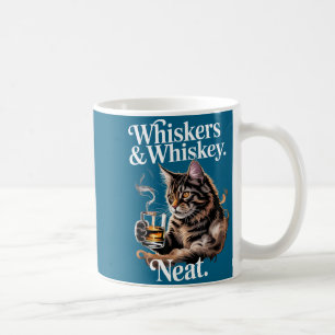 Taza De Café Bigotes y bebedor amante de gatos divertido ordena