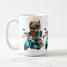 Taza De Café Biker de perros Guay, lindo conductor de perro de 
