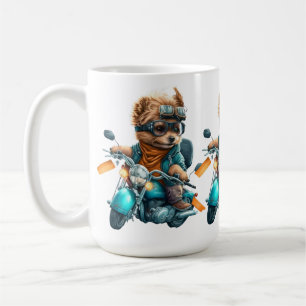 Taza De Café Biker de perros Guay, lindo conductor de perro de 