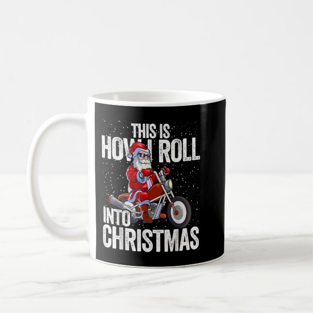 Taza De Café Biker Santa Claus Hombres Motocicleta masculina Ch (Izquierda)