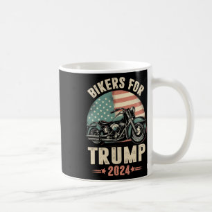 Taza De Café Bikers Para La Motocicleta Trump 2024 Bandera Esta