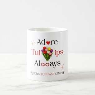 Taza de café bilingüe Tulip Coffee