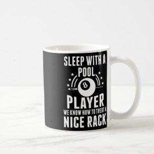 Taza De Café Billar Dormido Con Un Jugador De Piscina Divertido