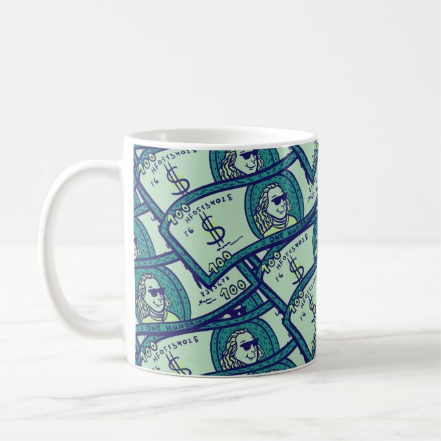 Taza De Café Billetes de dólar: Patrón continuo de dinero (Izquierda)