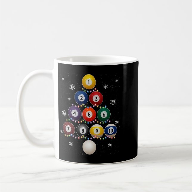 Taza De Café Billiards Lover Xmas Tree Enfoca Santa Billiards C (Izquierda)