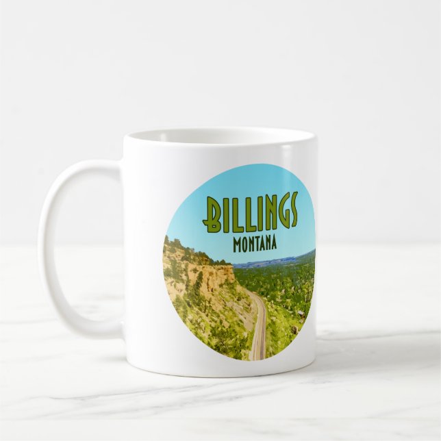 Taza De Café Billings Montana Rim Rocks Vintage (Izquierda)