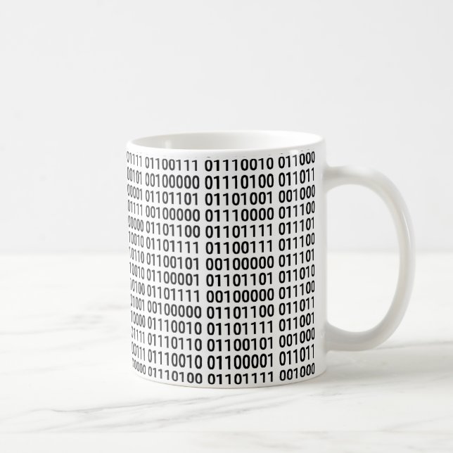 Taza De Café Binario: Amo programar (Derecha)