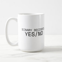Taza De Café Binary Decision Yes No Minimalist Large Coffee Mug
