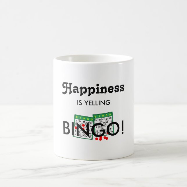 Taza De Café Bingo Amantes de la Felicidad es Gritar Bingo (Centro)