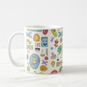 Taza De Café Biology. Hand drawn. Vintage illustration. 