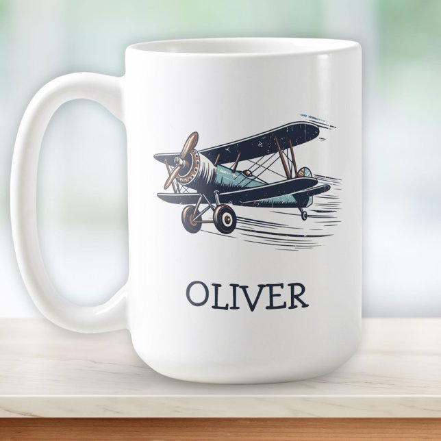 Taza De Café Biplano vintage personalizado (Subido por el creador)