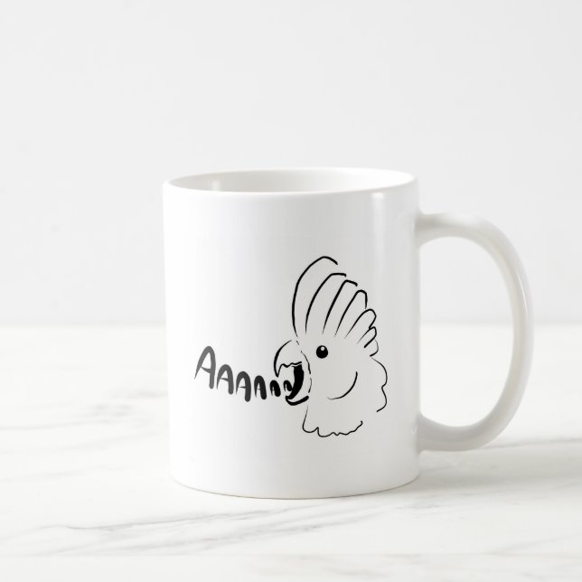 Taza De Café Birb de griterío del cockatoo del pájaro (Derecha)