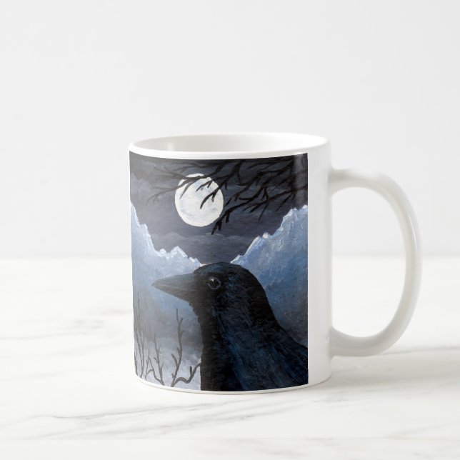 Taza De Café Bird 58 Crow Raven (Derecha)