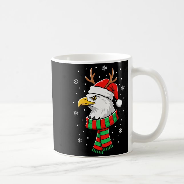 Taza De Café Bird Holiday, Santa Hat, Reindeer Antlers &amp; Fe (Derecha)