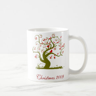 Taza De Café Bird Mug de los Navidades Rojos