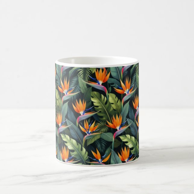 Taza De Café Bird of Paradise Flower Pattern (Centro)