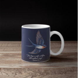 Taza De Café Bird Simple Elegent Cita Azul