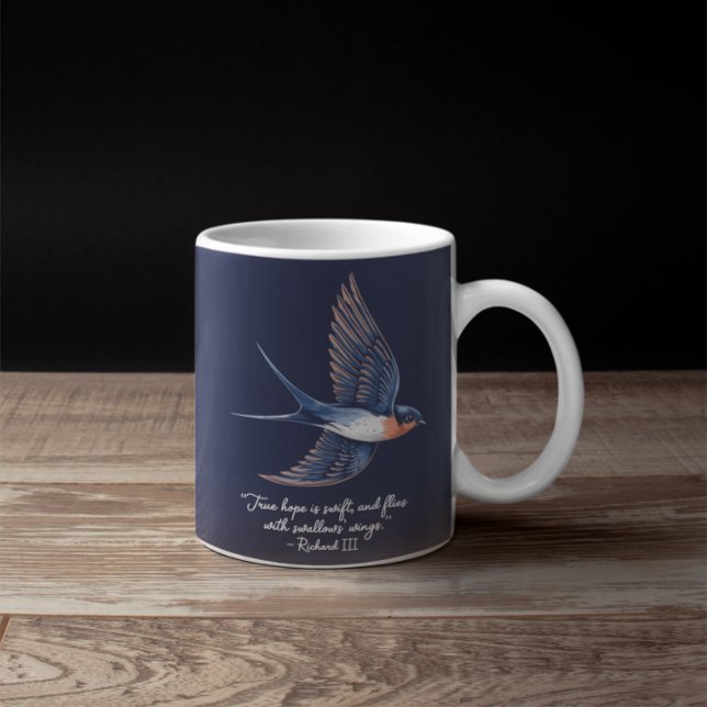 Taza De Café Bird Simple Elegent Cita Azul (Subido por el creador)