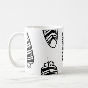 Taza De Café Bird striped feather pattern. Seamless pattern of