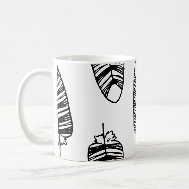 Taza De Café Bird striped feather pattern. Seamless pattern of  (Izquierda)