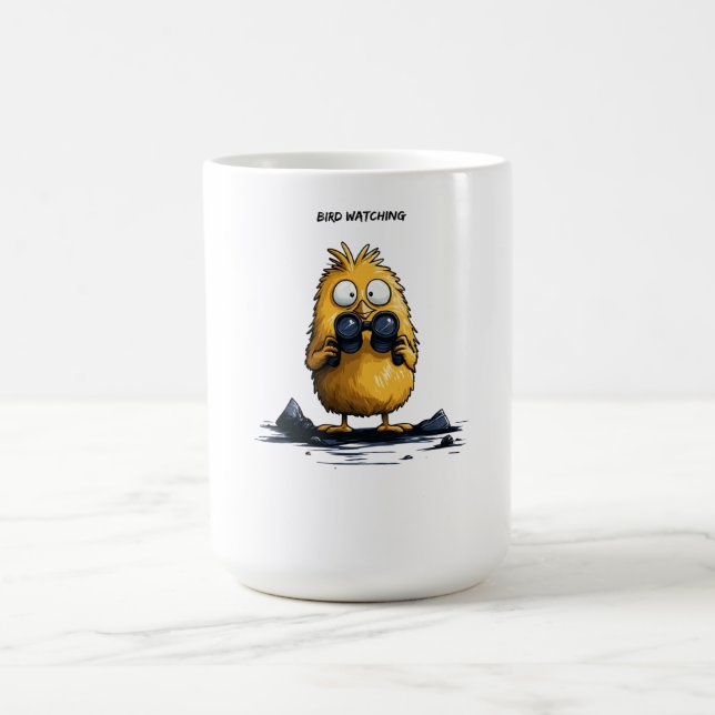 Taza De Café Bird Watching Funny Cartoon Character Ironic Humor (Centro)